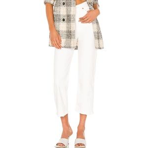 Levis Ribcage high rise straight ankle cloud high waisted white jeans